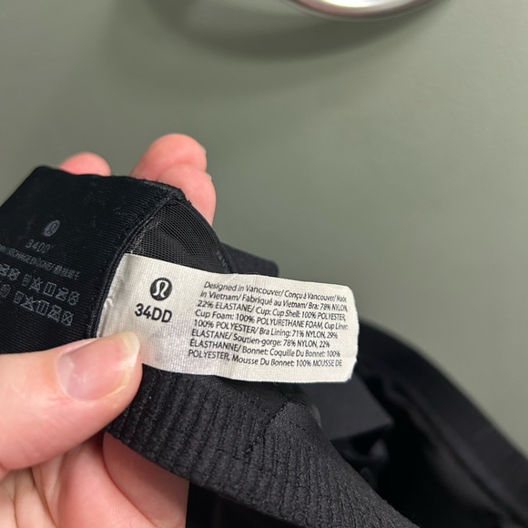 Lululemon Energy Bra High Support Size 34DD Black - Picture 4 of 5